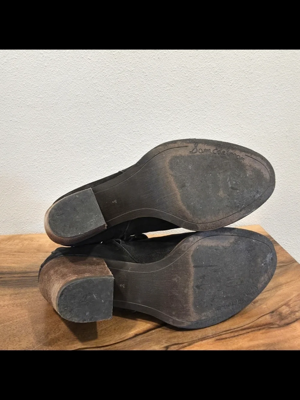Sam Edelman Morris Black Suede Buckled Booties
